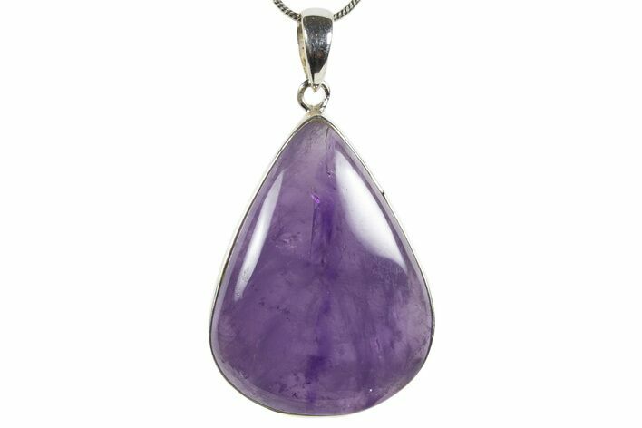 Polished Amethyst Pendant (Necklace) - Sterling Silver #345246